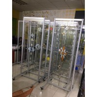 藝術玻璃臨時搭建展架門窗玻璃配件制品宣傳展板廠家