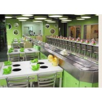 鹽城回轉(zhuǎn)麻辣燙設(shè)備 回轉(zhuǎn)自助火鍋輸送帶上門安裝