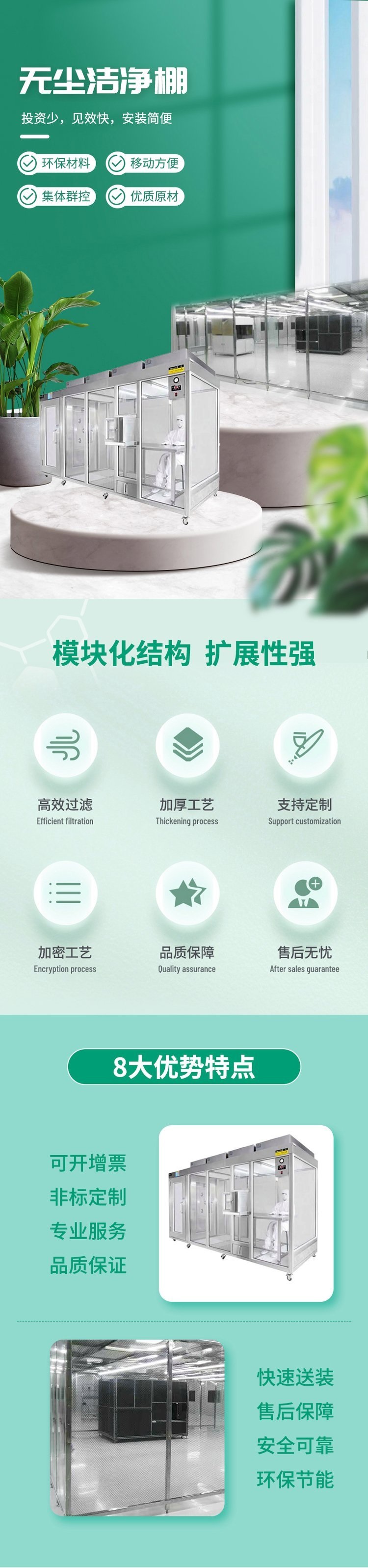 百級潔凈棚 凈化模塊 千級凈化棚 無塵車間 可移動能拓展