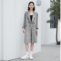 溫碧霞自創IRENENA服裝秋冬新款韓版毛呢外套灰呢子大衣